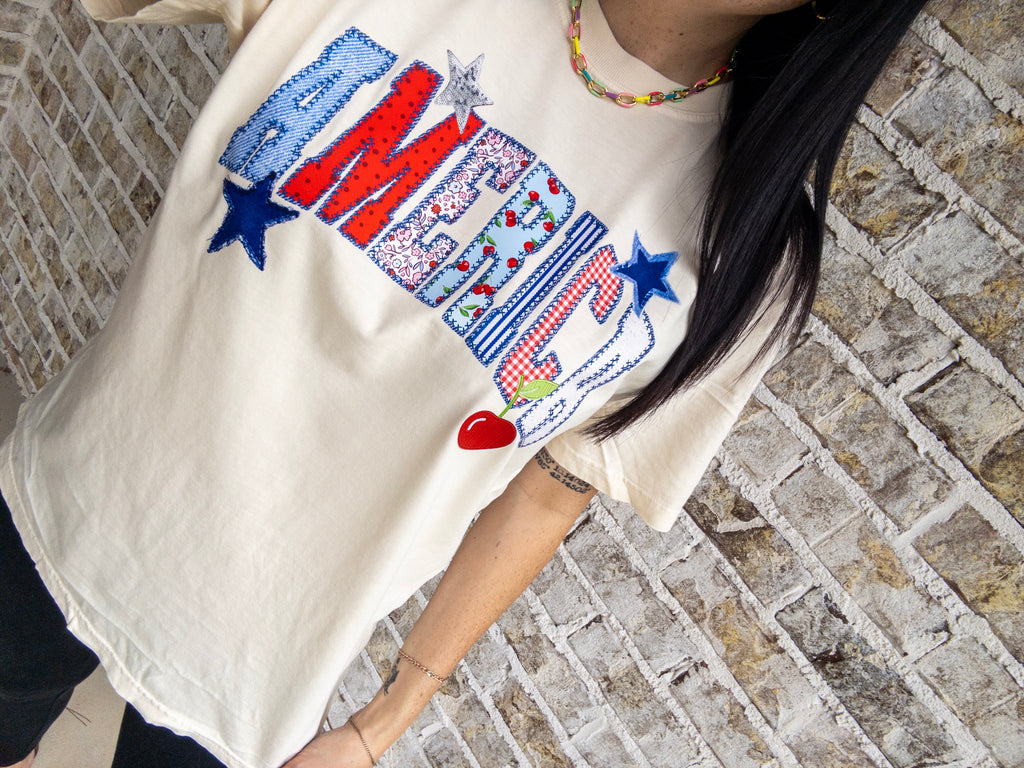 America Patch Work T Shirt