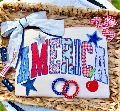 America Patch Work T Shirt